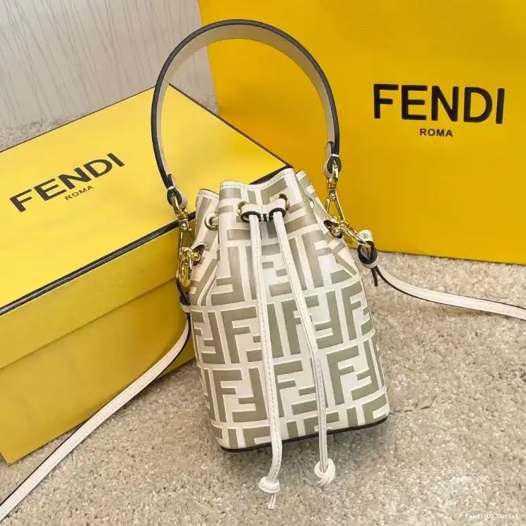 In Mini Leather Tresor FF Fendi Motif Bucket White Calf Bag Mon 0507